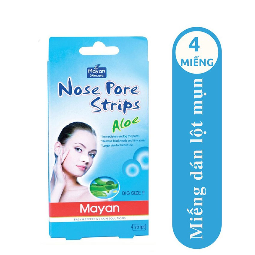Miếng dán lột mụn mũi mayan hàn quốc lô hội hộp 4 miếng