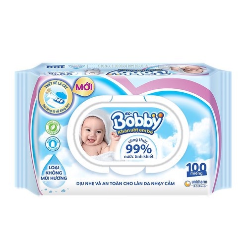 [HÀNG CÔNG TY] Bộ 4 gói Khăn ướt Bobby Care 100 tờ/gói