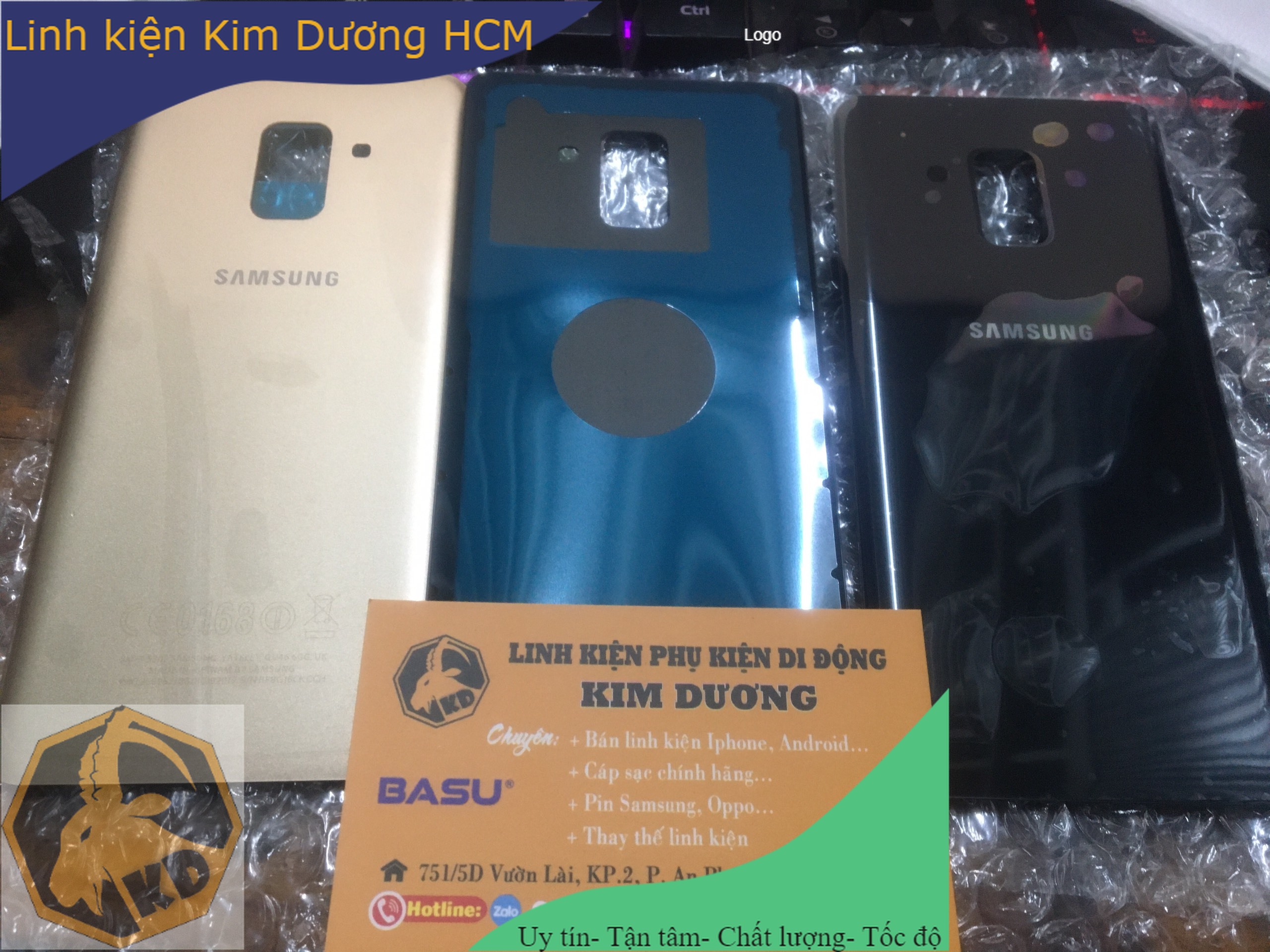 [HCM]Nắp lưng kính Samsung A8 2018
