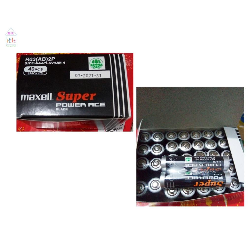 Hộp 40 Viên Pin Tiểu AAA (3A) Maxell Super 1.5V (Đen) Tiện Dụng