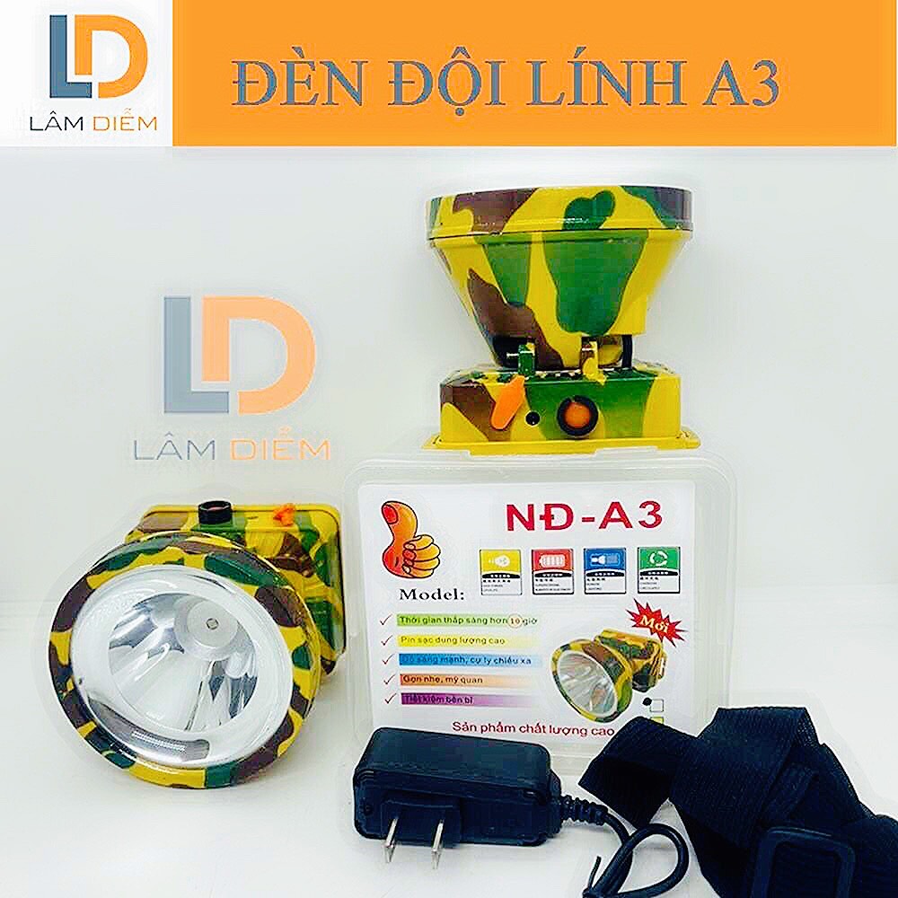 Đèn pin đội đầu siêu sáng chóa lớn 8cm A3 - A5