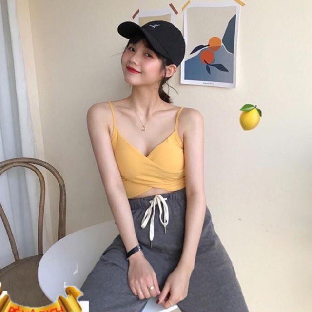 Áo Nữ Co Dãn Dây Đan Chéo Gợi cảm trẻ trung thoáng mát