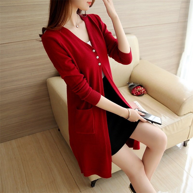 Áo khoác len nữ dáng dài freesize ak33