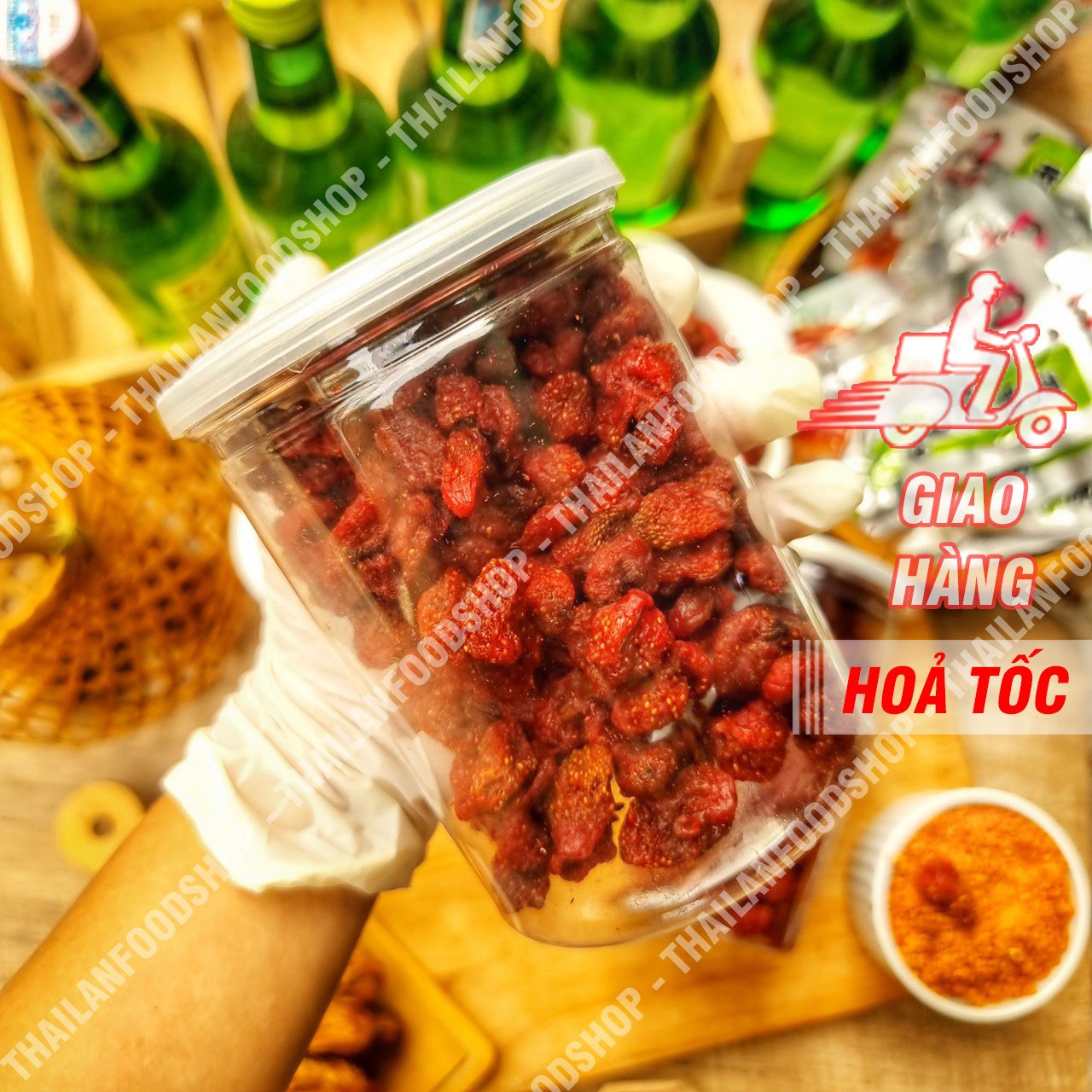 Dâu Tây Sấy Dẻo Đà Lạt - Lon 500gr