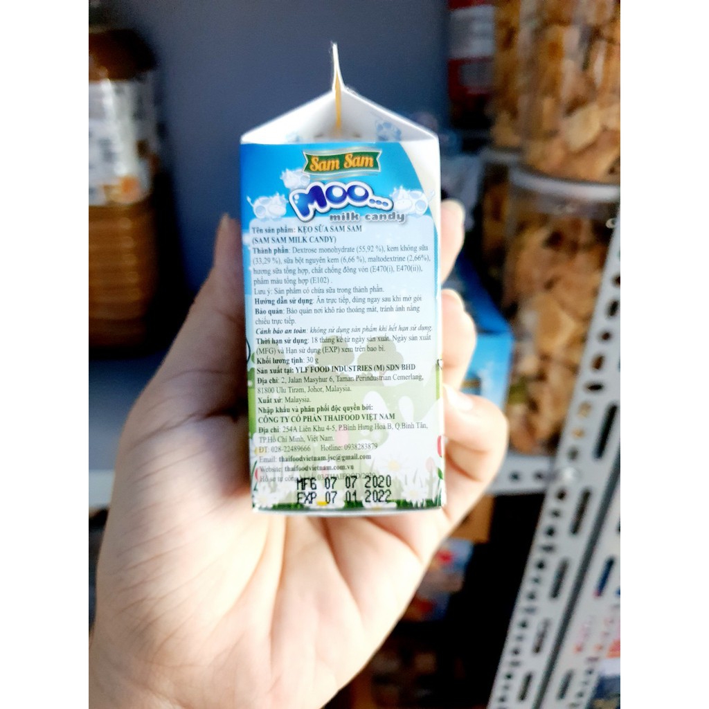 Kẹo Sữa Bò Sam Sam Moo Milk Candy hộp 30 gram - Kẹo sữa bò Sam Sam.