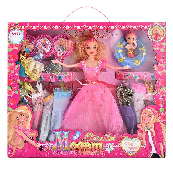 Bộ sưu tập thời trang búp bê Barbie & em gái nhỏ bơi phao