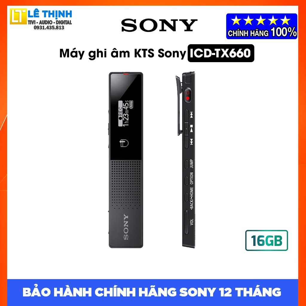 Máy ghi âm Sony ICD-TX660 - Bộ nhớ 16GB- Hàng chính hãng - Bảo hành chính hãng Sony 12 tháng toàn quốc