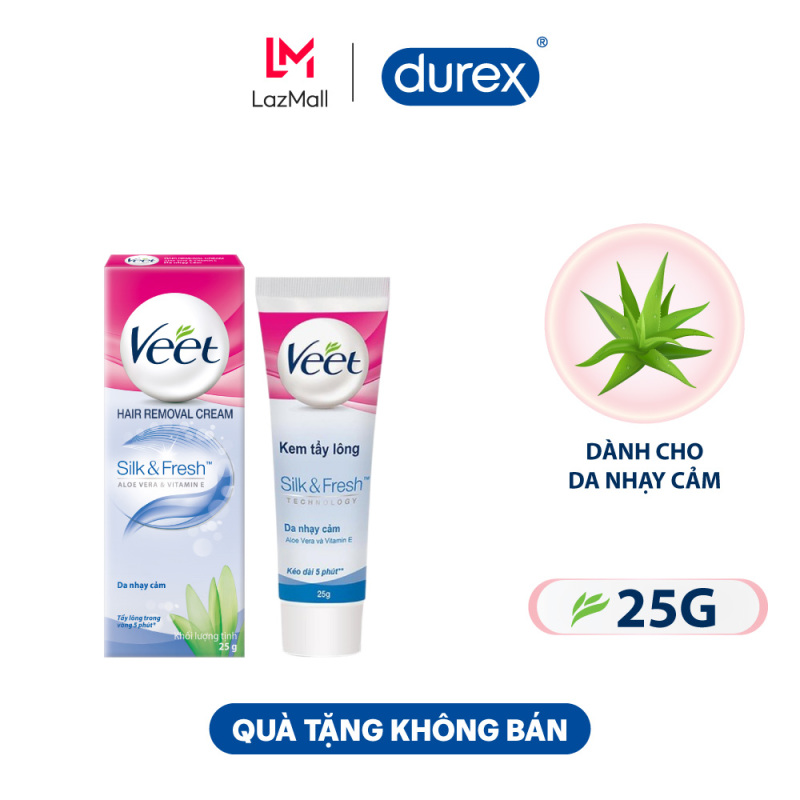 [Quà tặng độc quyền từ Durex] Kem tẩy lông Veet da nhạy cảm 25g nhập khẩu