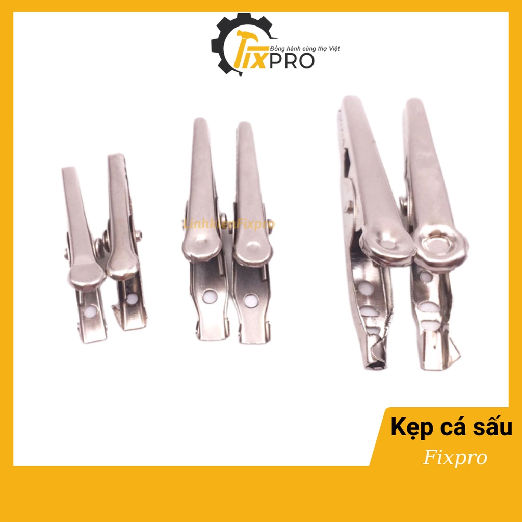 ( 5 chiếc ) Đầu Kẹp Cá Sấu 2 Màu Đỏ Đen Nhiều Kích Thước - Fixpro