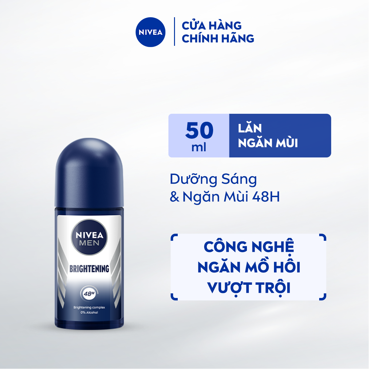 Lăn Ngăn Mùi NIVEA MEN Brightening (50 ml) - 83748