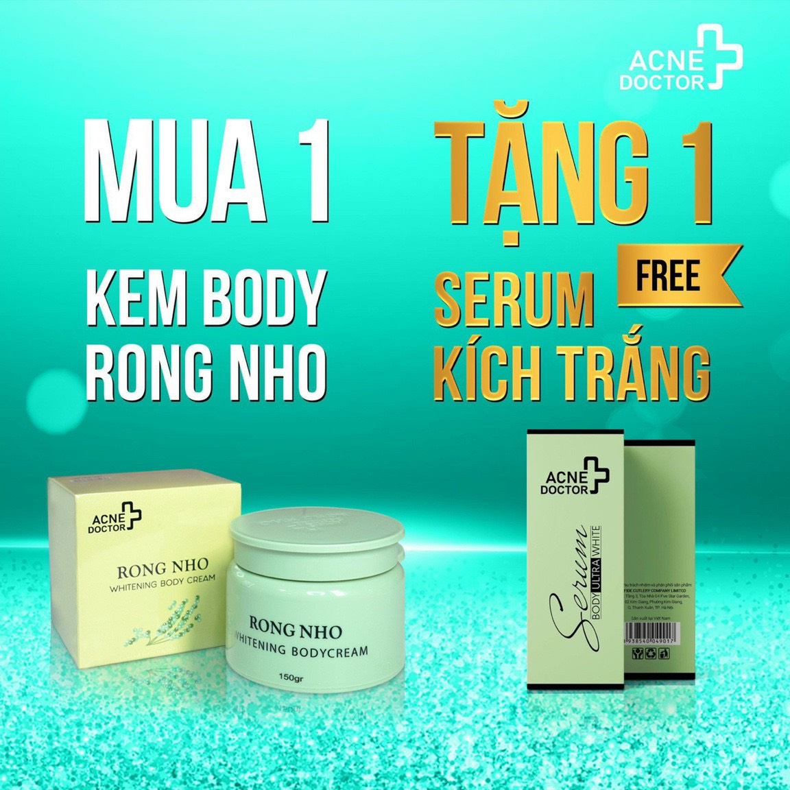 [HCM]Kem dưỡng da Body Ance Doctor – Rong Nho Whitening Body Cream (150g)