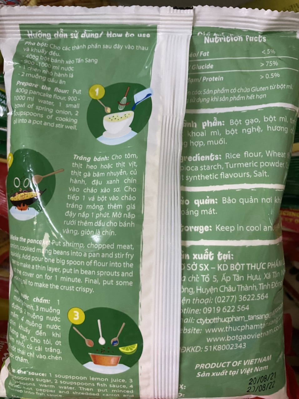 Bột bánh xèo cốt dừa Tấn Sang gói 400g