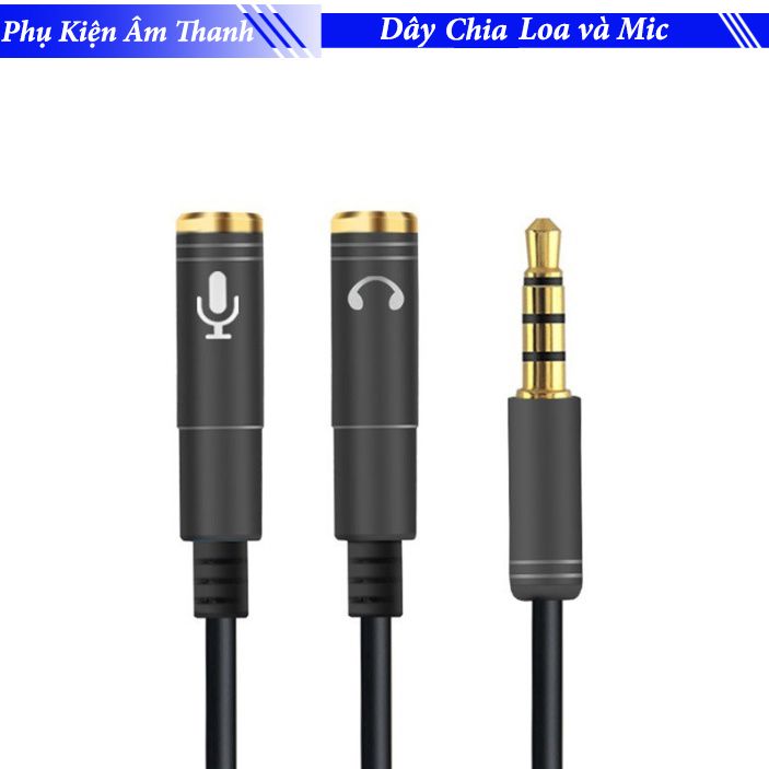 Cáp Chia Jack tai nghe và Mic vào 1 - Chia Loa Mic