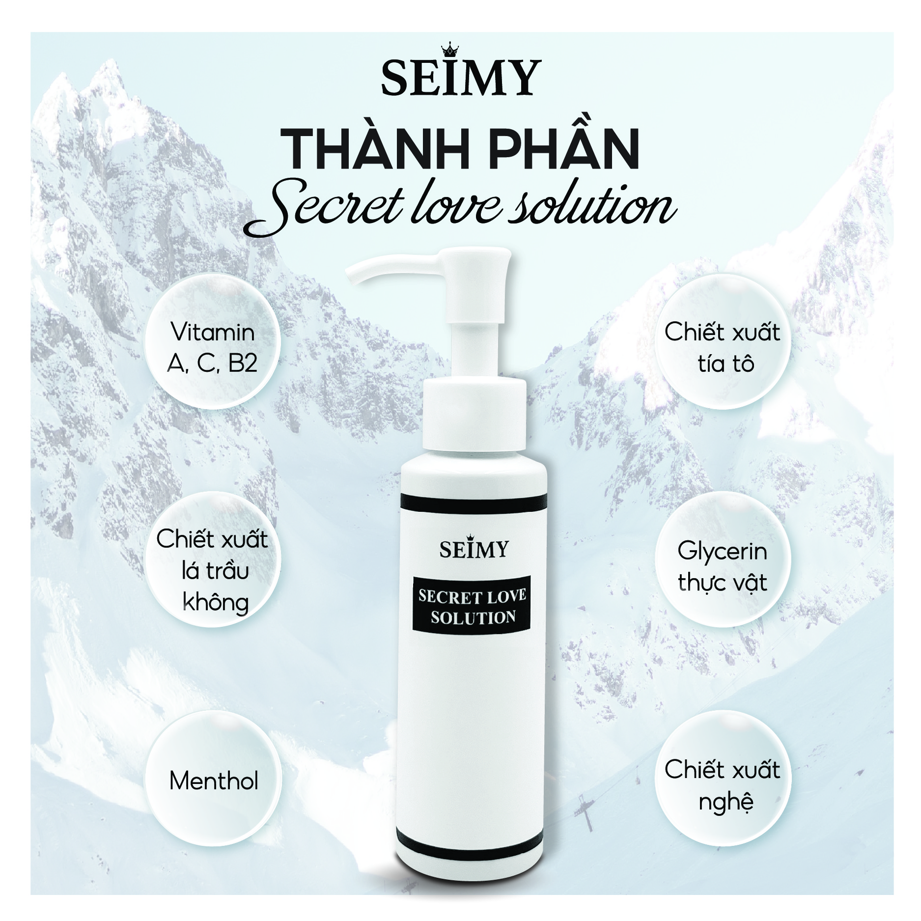 Dung dịch vệ sinh dạng gel SEIMY - Secret Love Solution 100ml