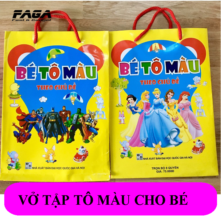 Set 4 quyển vở tập tô màu cho bé