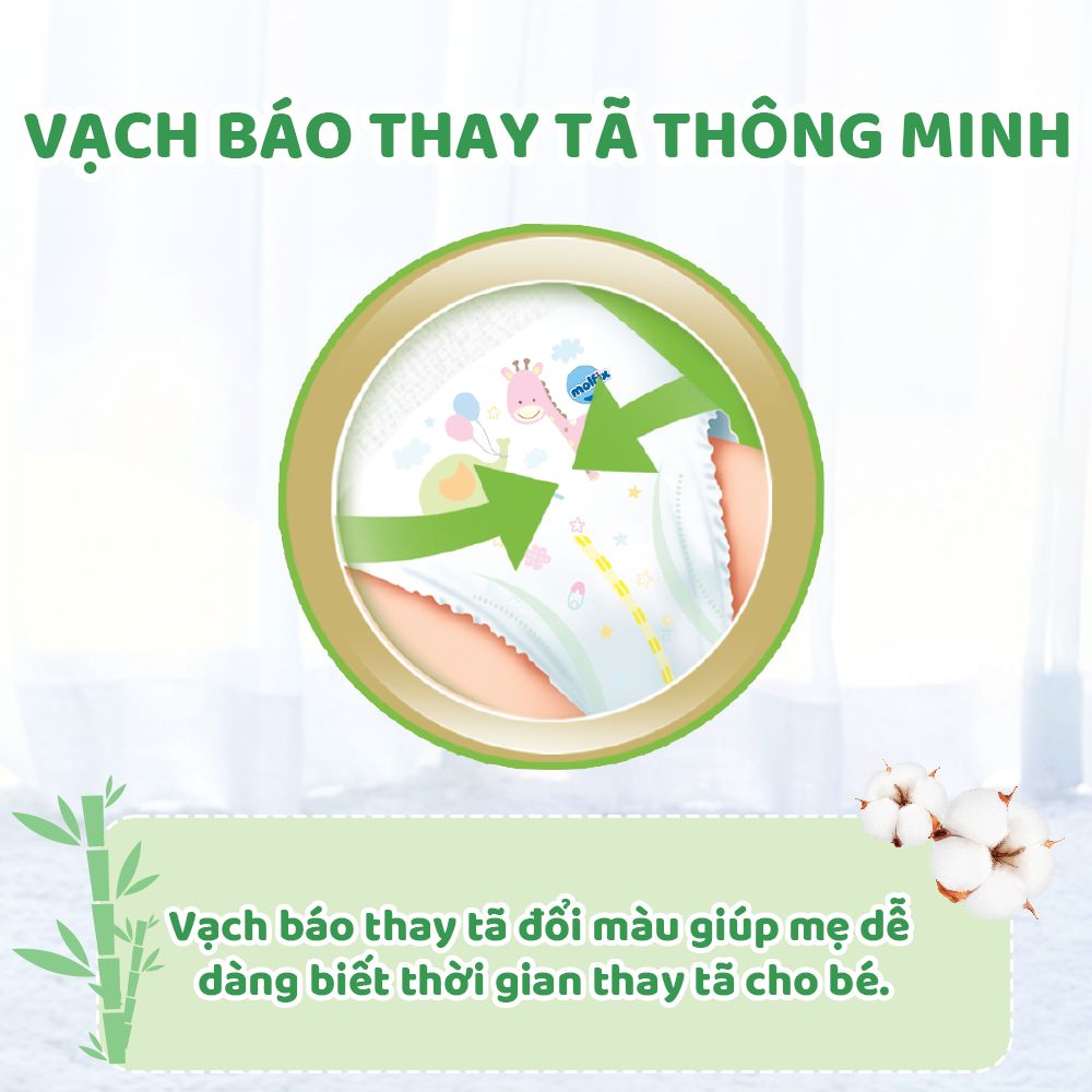 10 miếng tã quần Molfix Thiên nhiên M (6kg - 11kg)