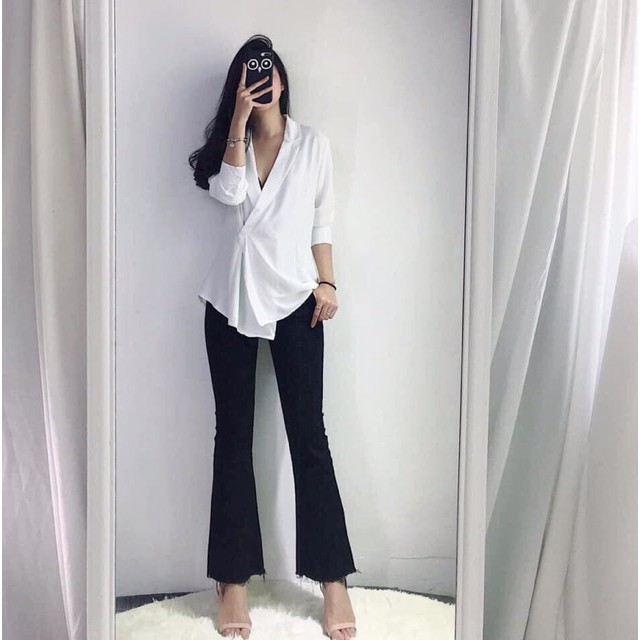 {Giá lẻ = sỉ} QUẦN BÒ LOE GẤU RÁCH SIÊU CO DÃN
