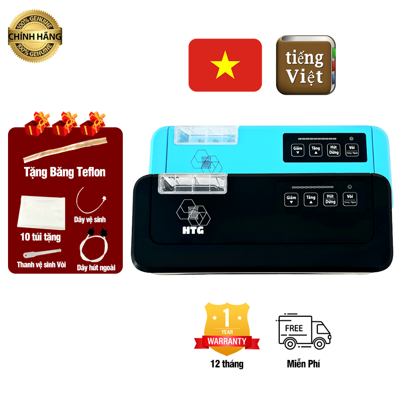 HTG P290A High quality, food home vacuum sealer, no more special bag, easy to suction dry and wet food, seal the bag tightly, adjust the suction power conveniently, the food vacuum package very effective, genuine (Free with 1kg bags)