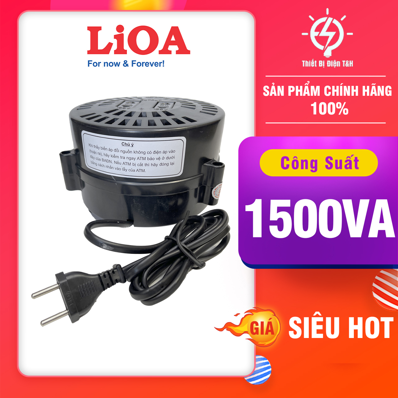 Biến áp 220v ra 110v, đổi nguồn 220v sang 110v, biến áp tự ngẫu lioa, dn015, công suất 1.5kva, 1500va