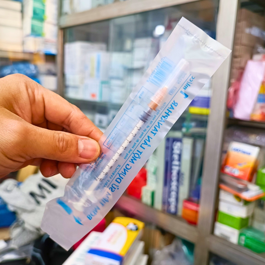 10 bơm tiêm 1ml 1cc 25g sử dụng 1 lần
