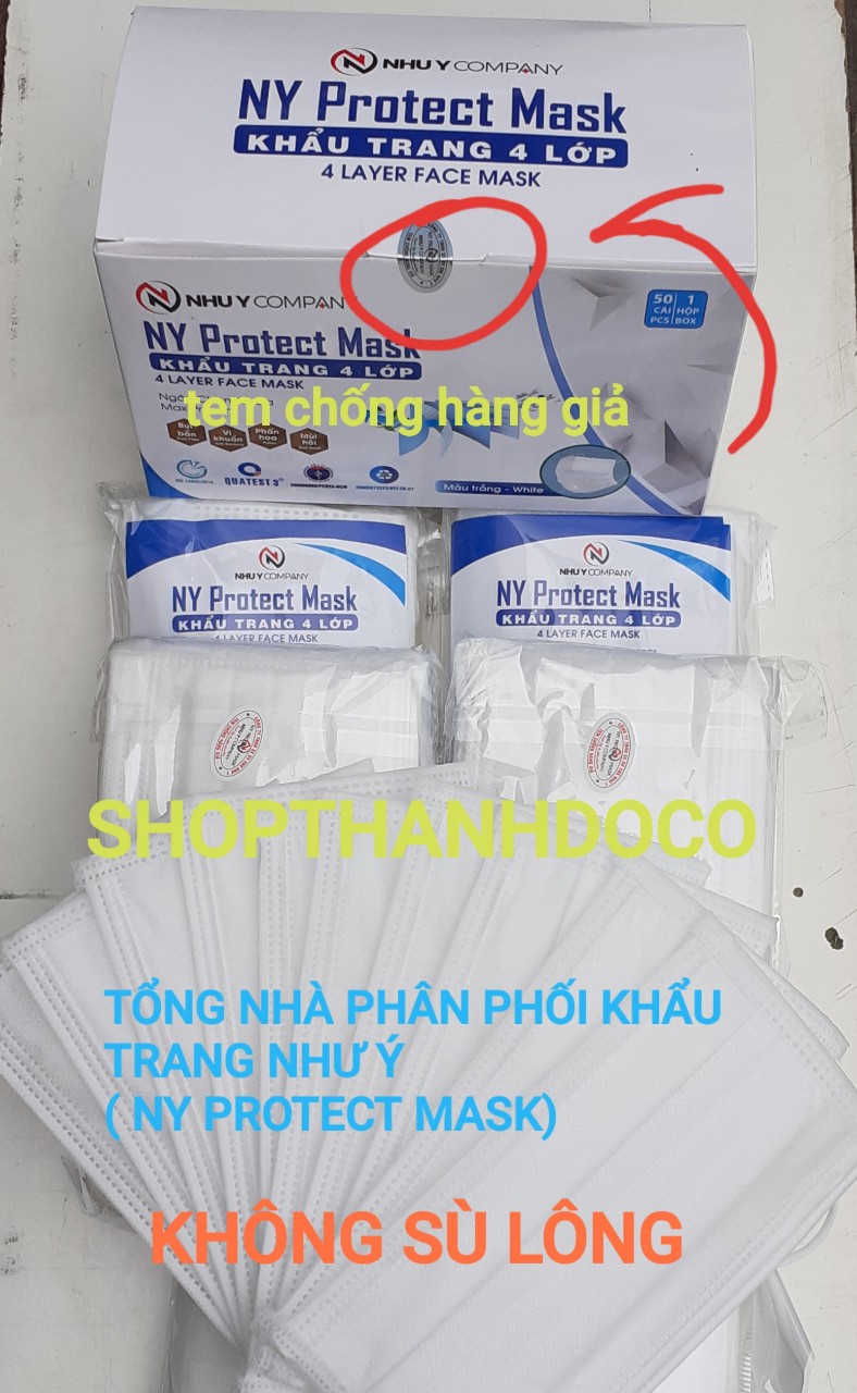 KHẨU TRANG Y TẾ 4 LỚP NHƯ Ý  MÀU TRẮNG