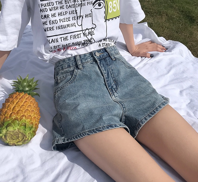 Quần short jean nữ xanh nhạt trơn mẫu siêu đẹp sbxn#31