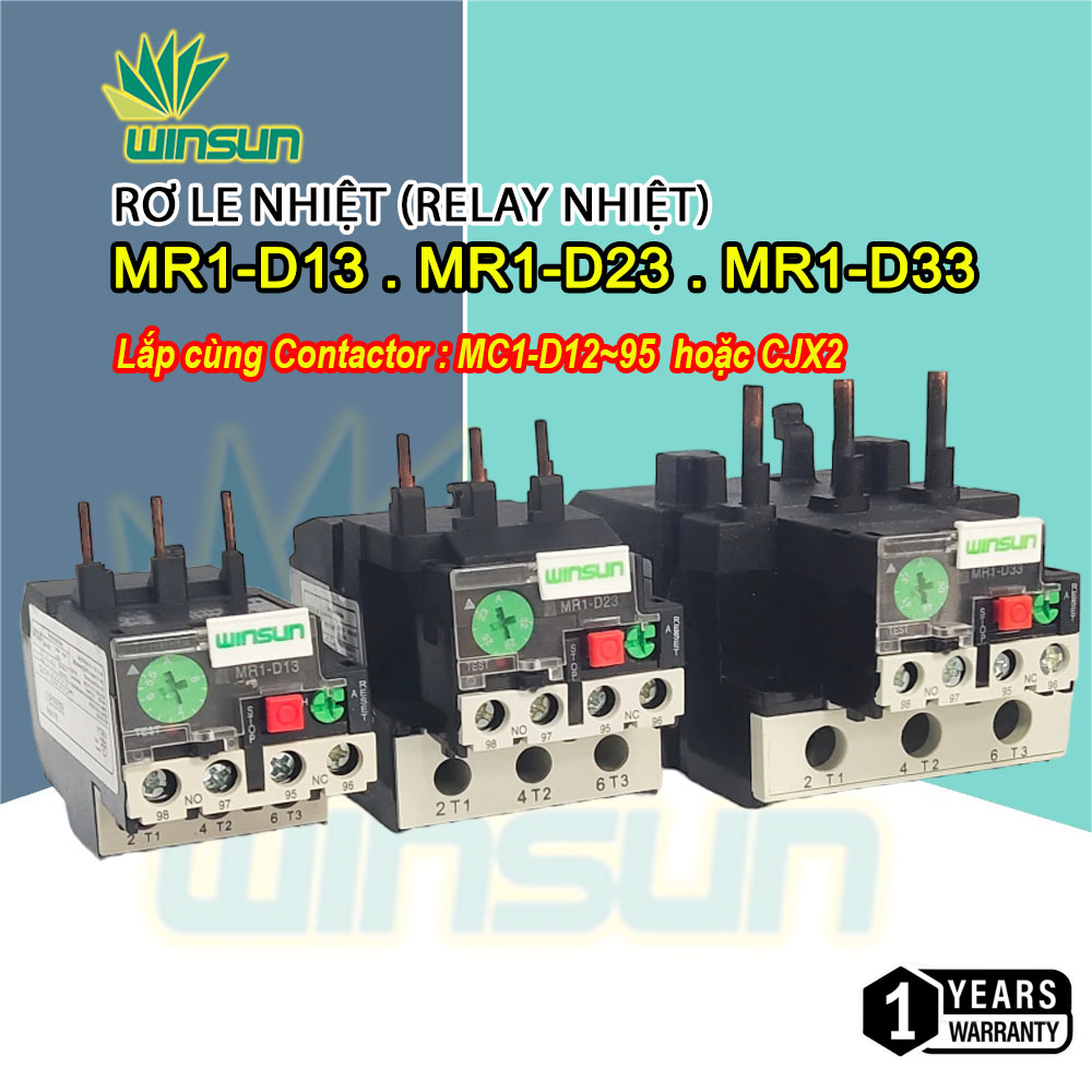 Rơ Le Nhiệt (Relay nhiệt) Winsun MR1-D33