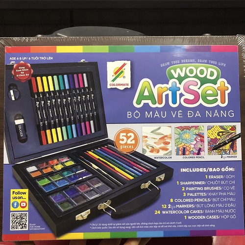 Bút màu colormate hộp gỗ M52