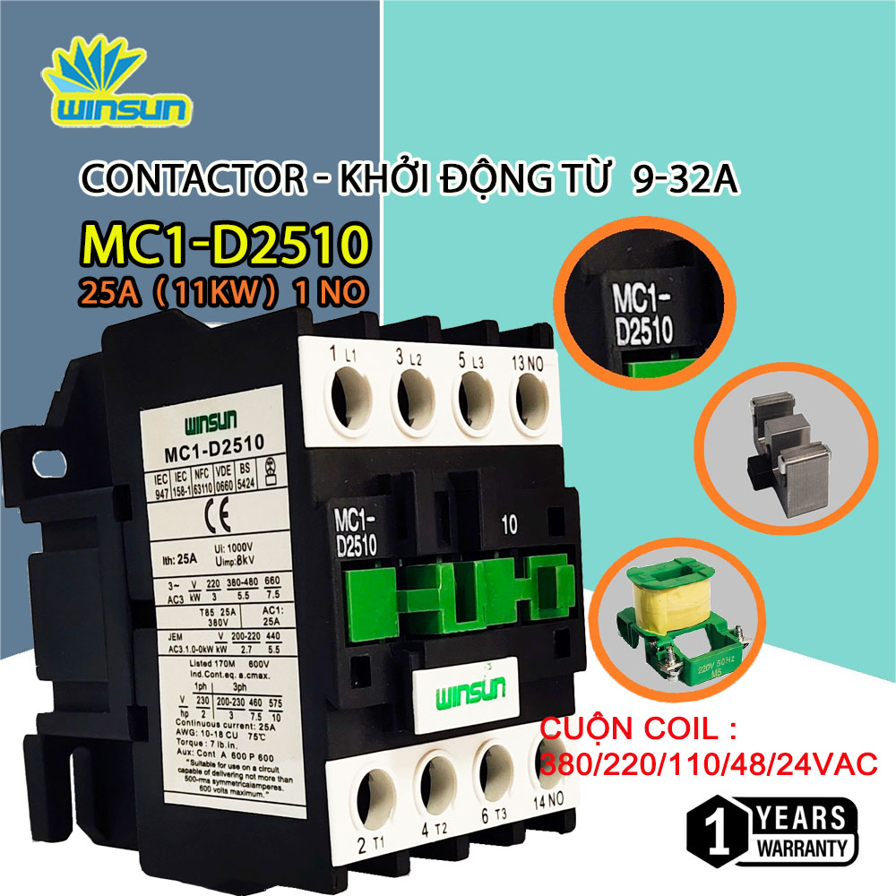 Contactor - Khởi Động Từ 9/12/18/25/32A (winsun)