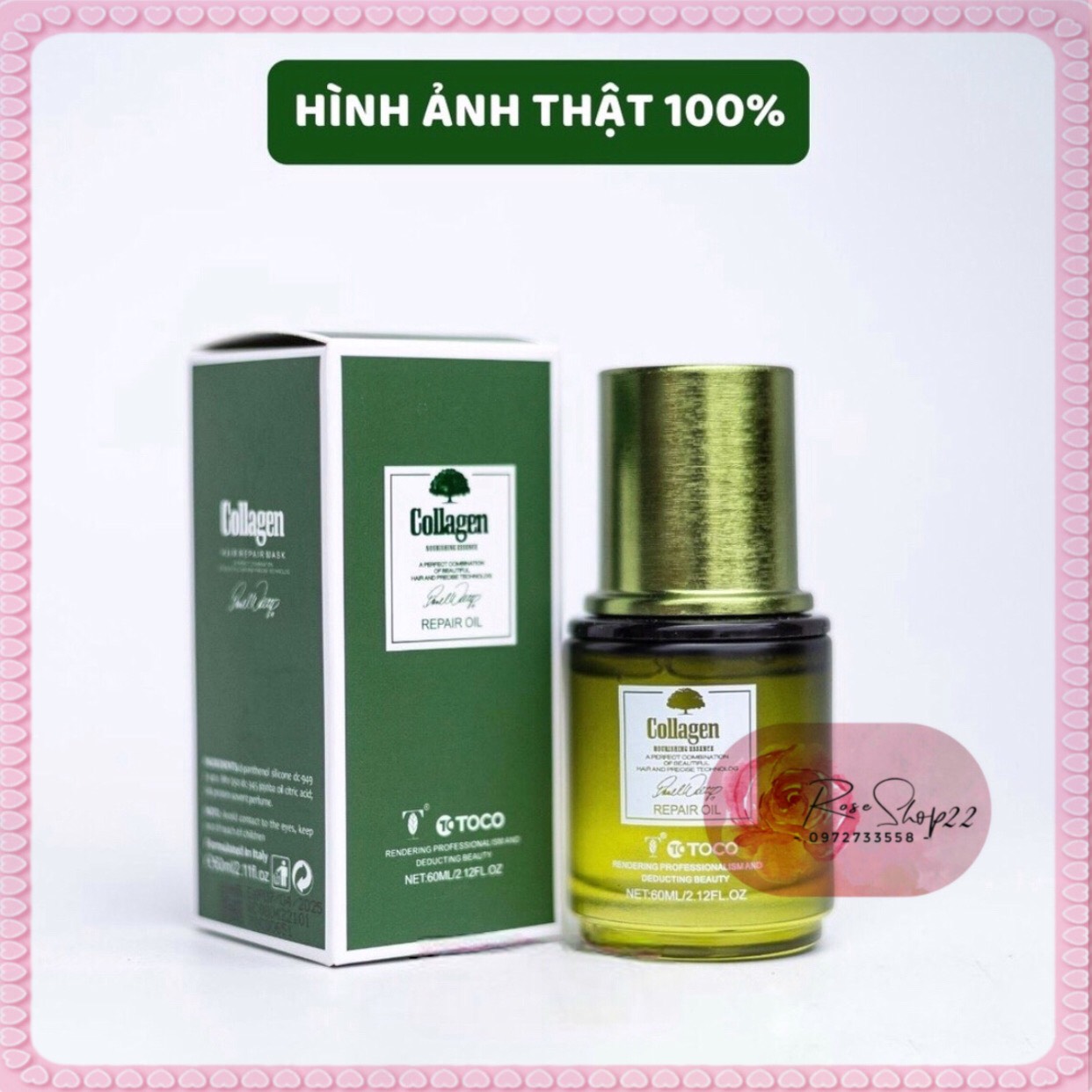 Tinh dầu dưỡng tóc toco 60ml | phục hồi tóc hư tổn, ngăn rụng, giữ màu tóc