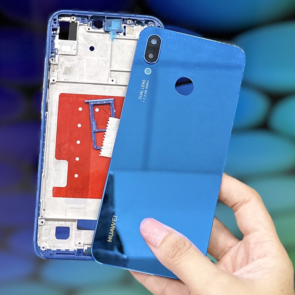 Vỏ bộ Huawei Nova 3E (lưng kính camera, khai sim , sườn , nút)