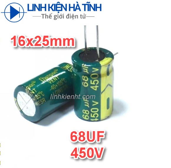 Tụ hóa 68uf 450v 16x25mm tụ 450v 68uf