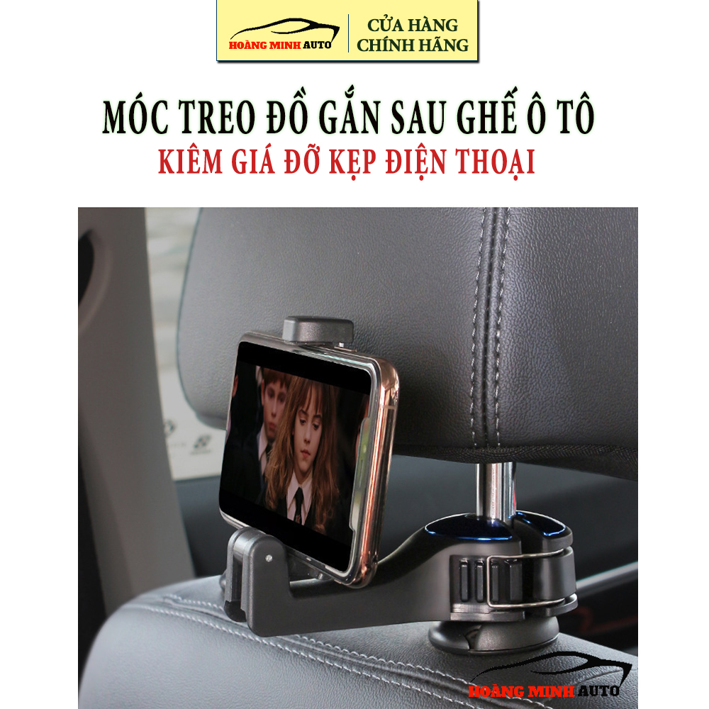Móc Treo Đồ Gắn Sau Ghế Kiêm Kẹp Điện Thoại Cho Xe Ô Tô