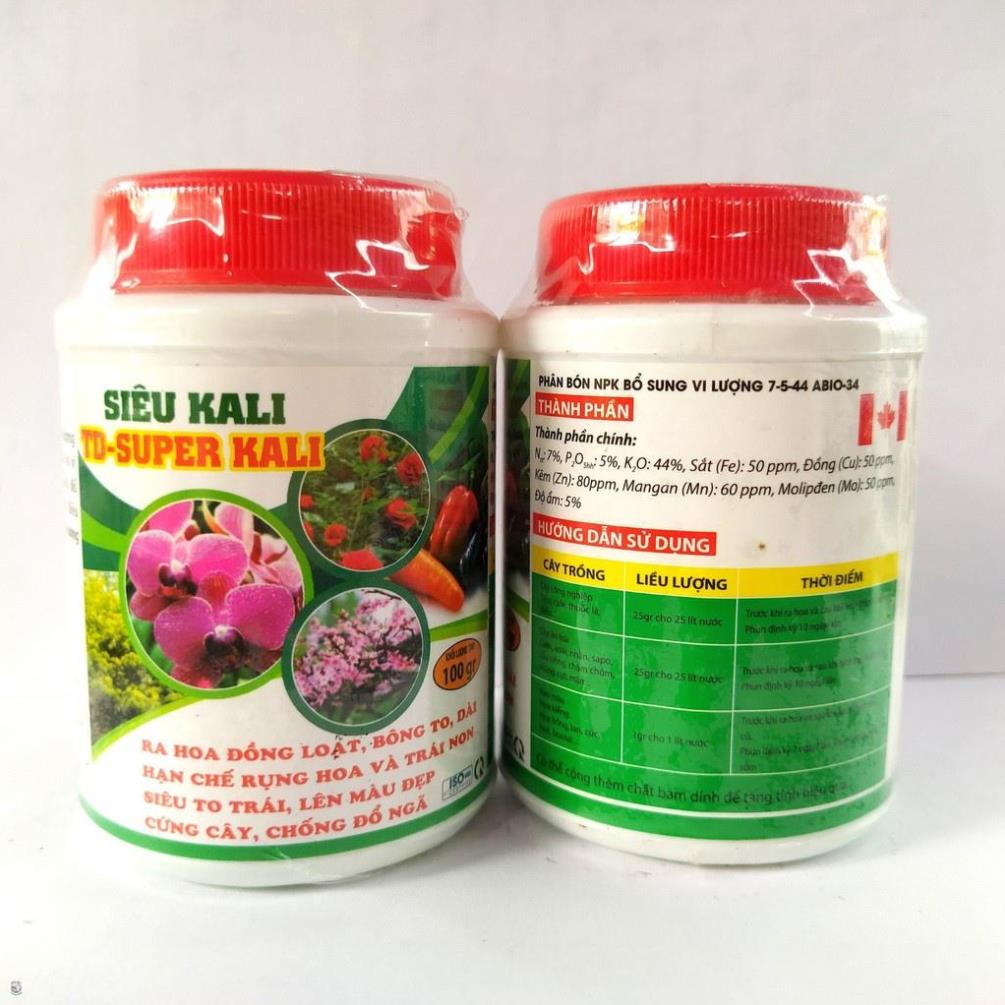 Phân bón siêu kali td super kali 100gr giúp cứng cây, bông nở đều, bông to, màu sắc đẹp