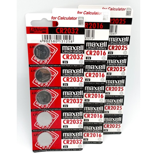 Vỉ 5 viên pin nút maxell cr2032 lithium 3v