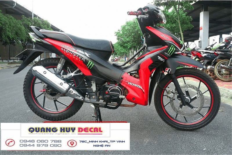 Tem trùm wave RSX đỏ đen monster chế  đẹp  - Tem trùm wave RSX  đỏ đen chỉnh sửa thiết kế  -chế tem trùm wave RSX rẻ đẹp chất