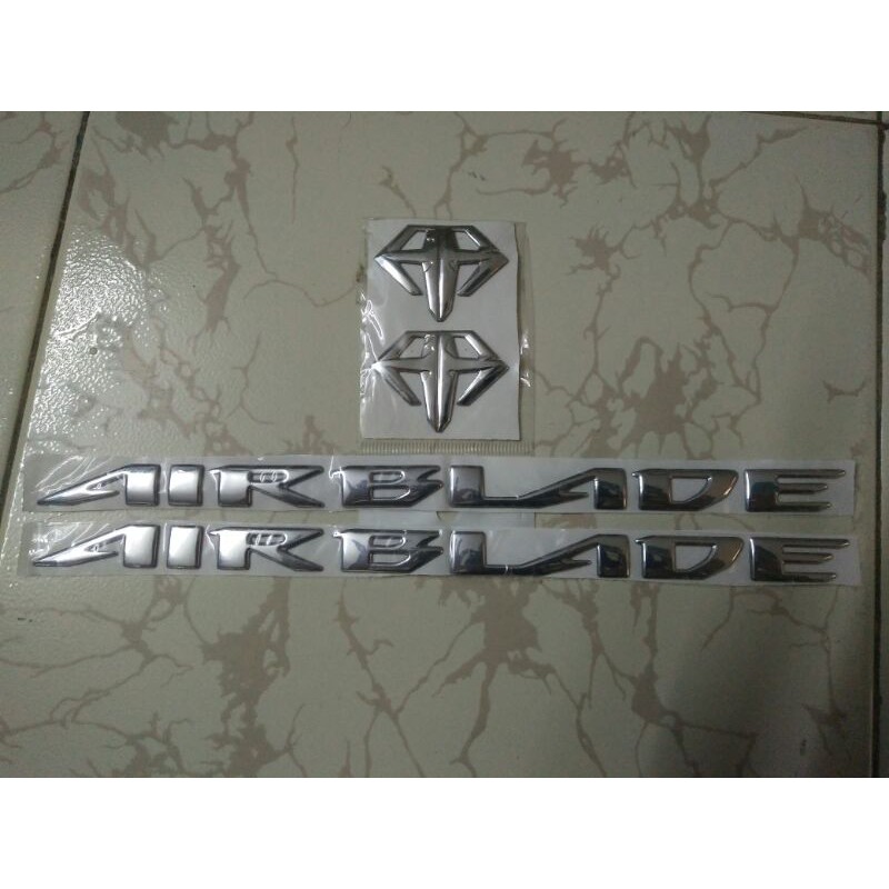 Bộ chữ nổi Airblade lô gô kim cương crôm bạc bóng Hàng nhập Thái Lan