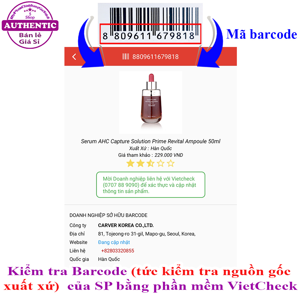 Tinh Chất AHC Capture Solution Prime Ampoule 50ml HÀN QUỐC(Đỏ)