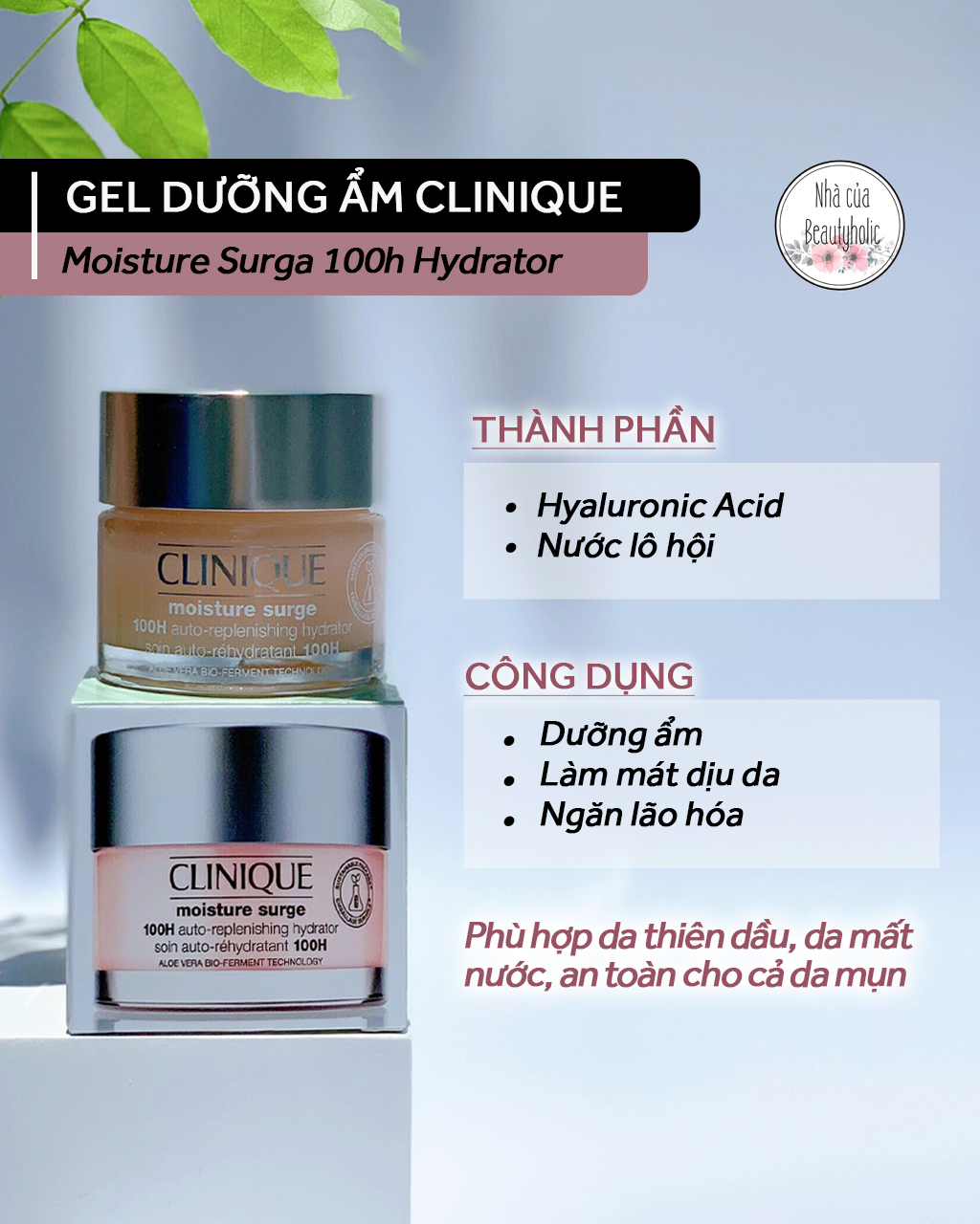 [HCM][Nhacuabeautyholic] Gel dưỡng CLINIQUE MOISTURE SURGE CREAM fullbox