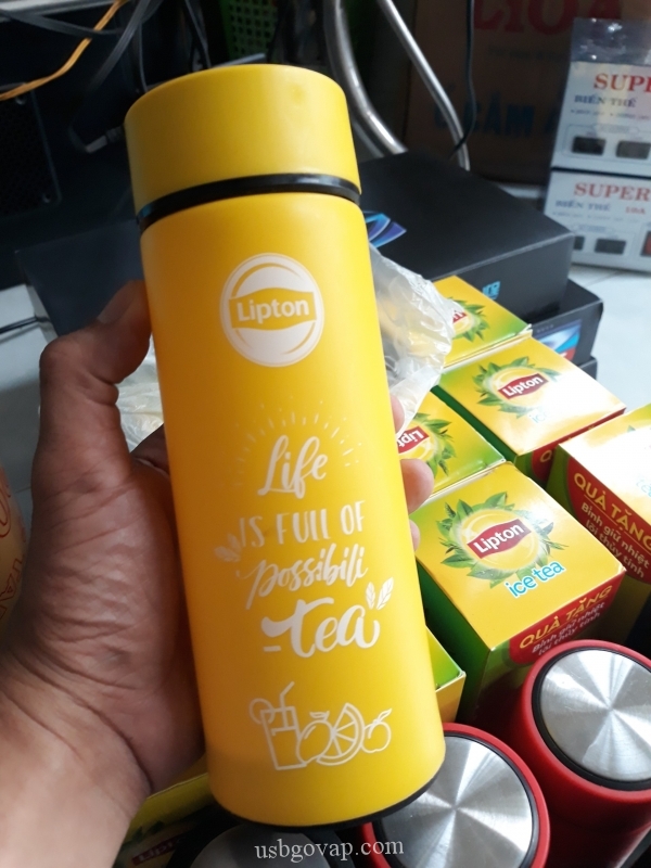 BÌNH THỦY TINH GIỮ NHIỆT Lipton 400ml(đồ khuyếBn mãi lipton)