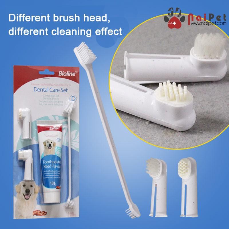 Bộ Kem đánh răng và bàn chải Chó Mèo Bioline