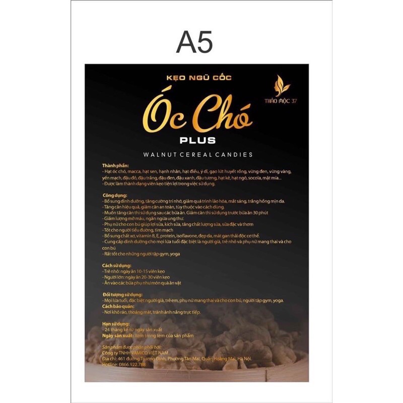 Kẹo Ngũ Cốc Óc Chó Thảo Mộc 37 (mẫu mới)