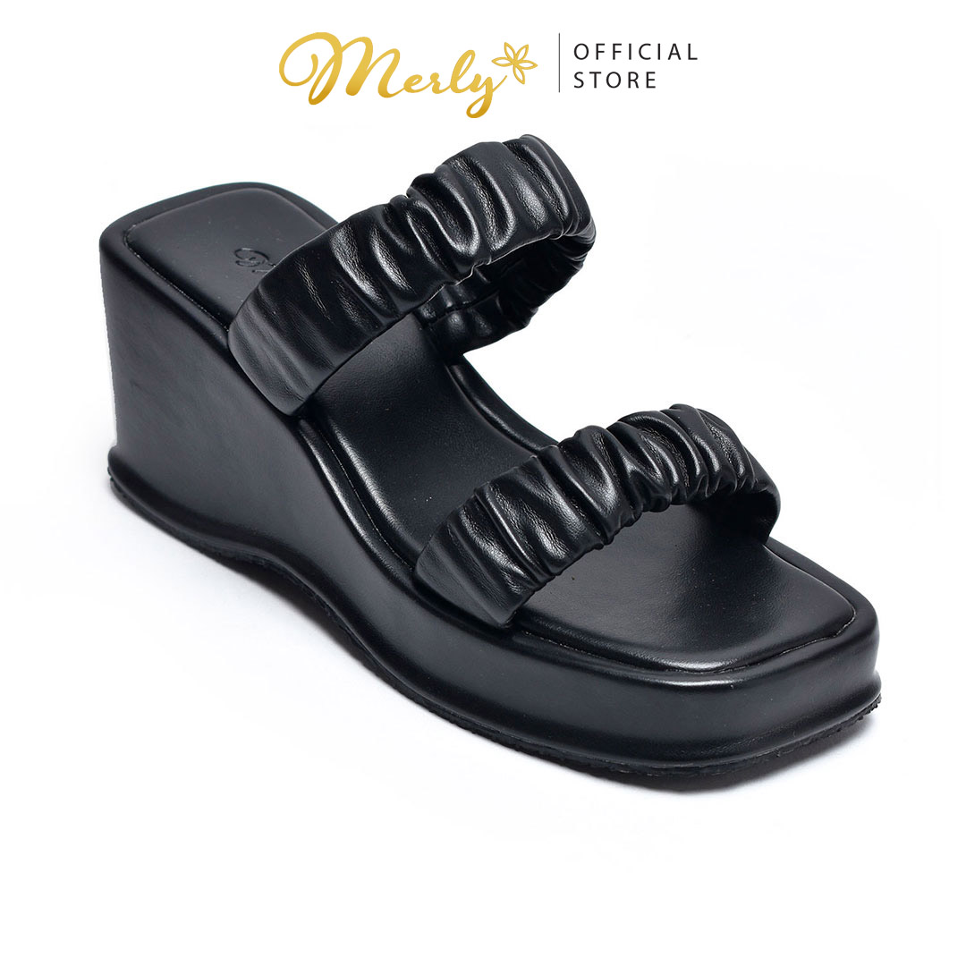 Dép xuồng bánh mì 7cm Merly 1465, Dép đế trắng, Dép nữ big size Merly