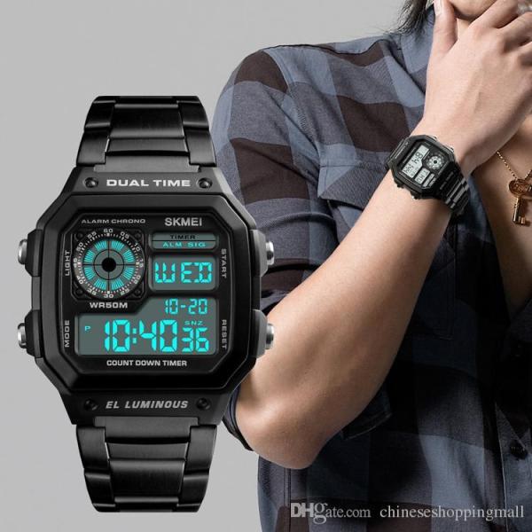 Giá bán Đồng hồ điện tử nam Skmei dây kim loại có báo thức và bộ đếm giờ tiện dụng Spk46