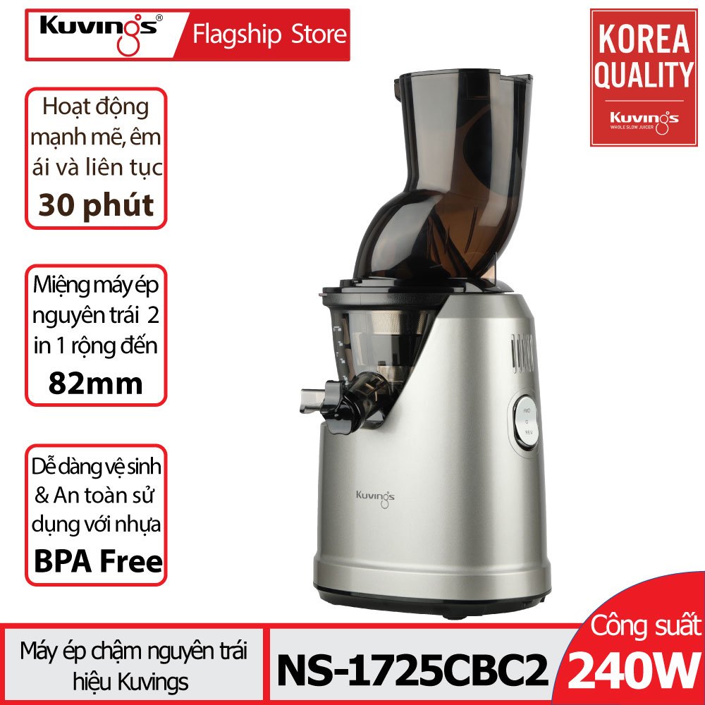 [Trả góp 0%]Máy ép trái cây tốc độ chậm Kuvings NS-1725CBC2 (400ml) - Màu Bạc