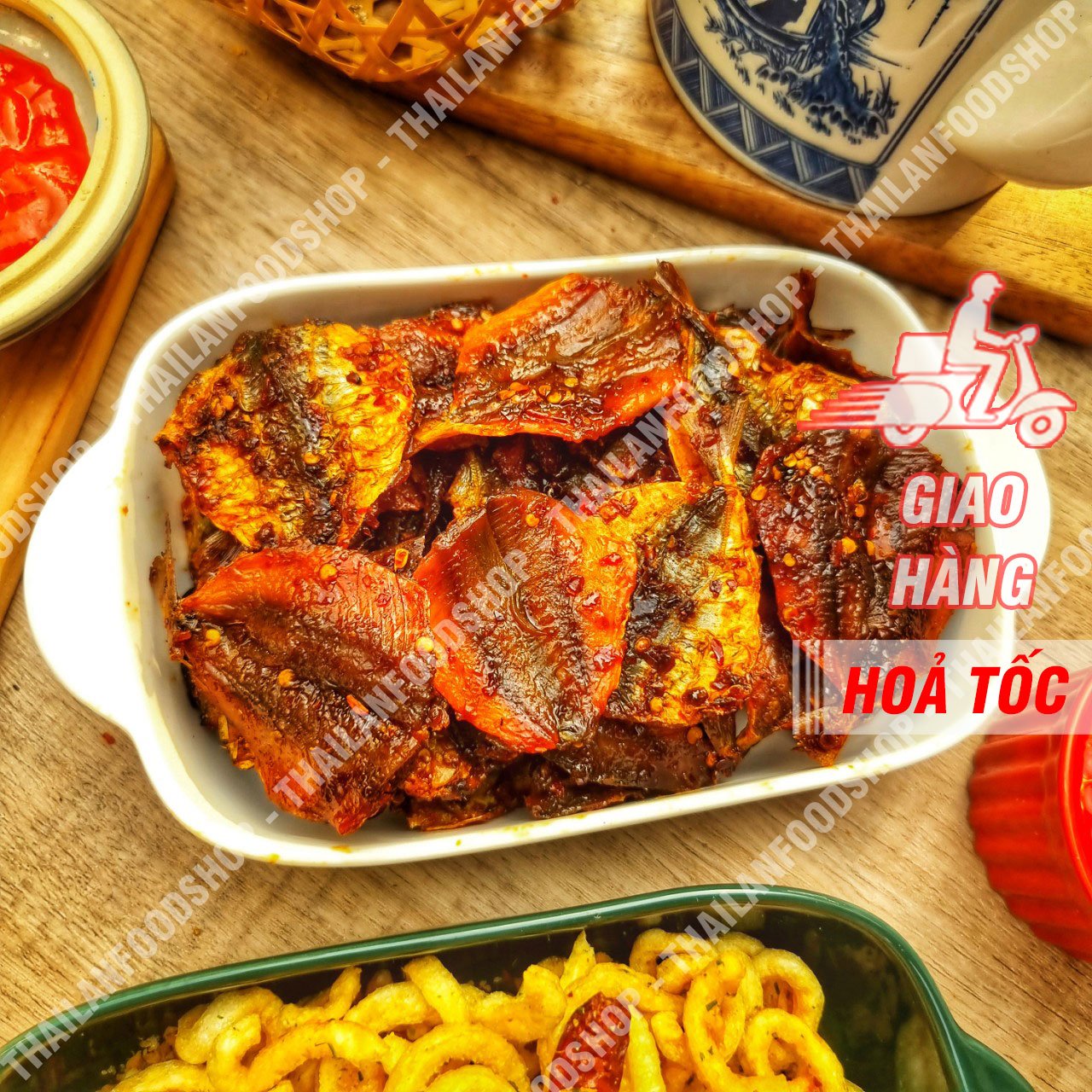 Khô Cá Chỉ Vàng Sốt Sate - Lon 300Gram