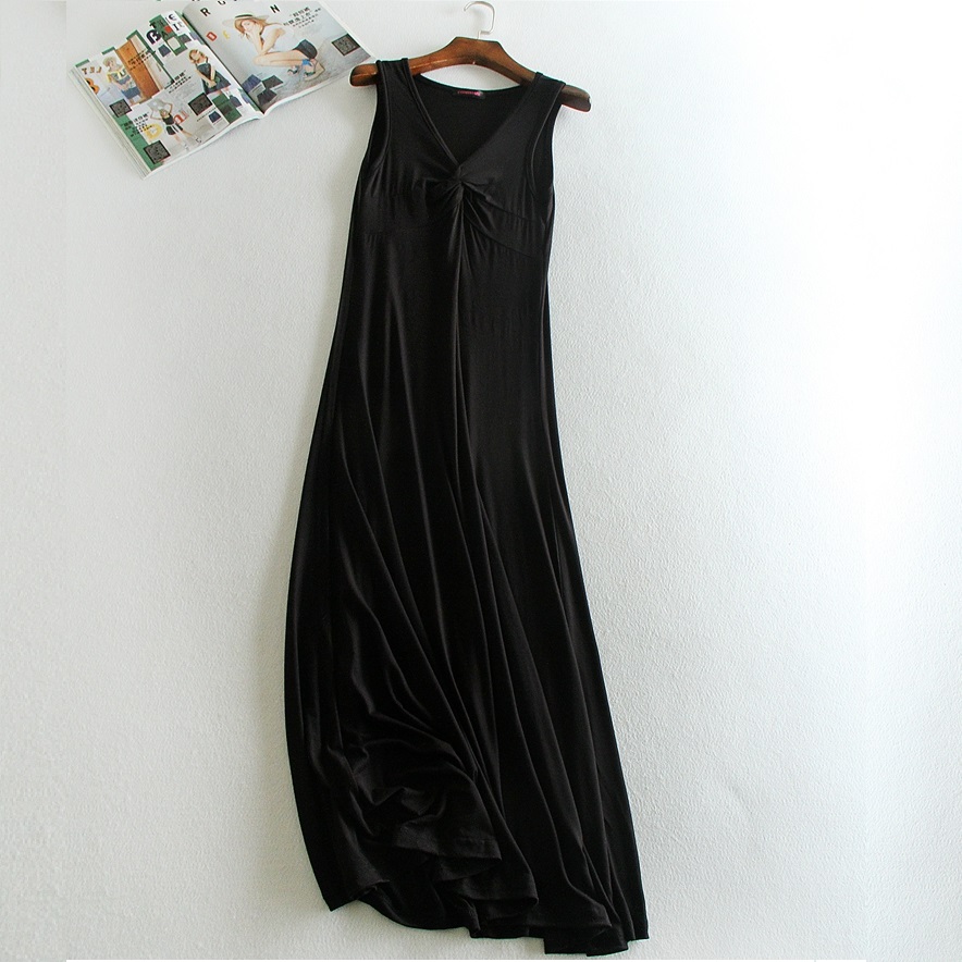 Đầm bầu thun lạnh dáng dài, cổ xoắn gợi cảm dbb32 có ảnh thật