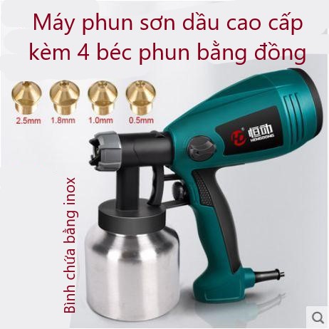 [HCM]máy phun sơn dầu và PU cao cấp kèm 4 béc phun
