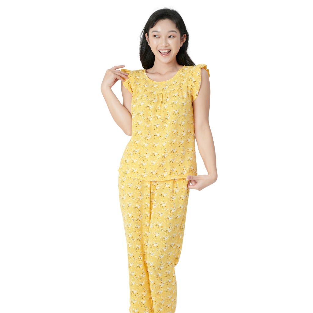 Đồ bộ nữ quần dài lụa mango mềm mịn, không nhăn