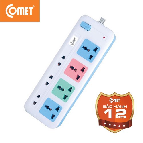 Ổ cắm nối dài Comet CES4433 (4 ổ cắm đa năng, 3 ổ cắm 2 chấu)